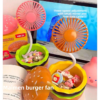 Fun burger toy that also acts as a practical desk organizer for small items.