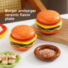 Ceramic hamburger sauce dish for adding charm to your dining table.