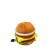 Hamburger-shaped storage stool with a hidden compartment for extra storage.