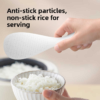 Non-stick rice spoon with anti-slip grip and textured surface
