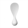 Tumbler rice spoon in pink and white with upright stand design