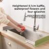 Foldable faucet splash guard in use
