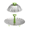 Foldable stainless steel vegetable steamer basket