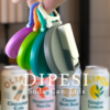 Brightly colored drinking straws with clip-on caps