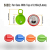 Colorful snap-on straw lids for soda cans