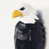 Polygon-style eagle head wall decor in black and white