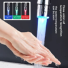 Temperature-sensitive LED faucet aerator in use