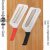 Stainless steel cabbage shredder with red and black handle