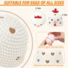 Fresh eggs being cleaned with a soft bristle brush